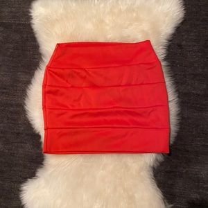 Red tight skirt